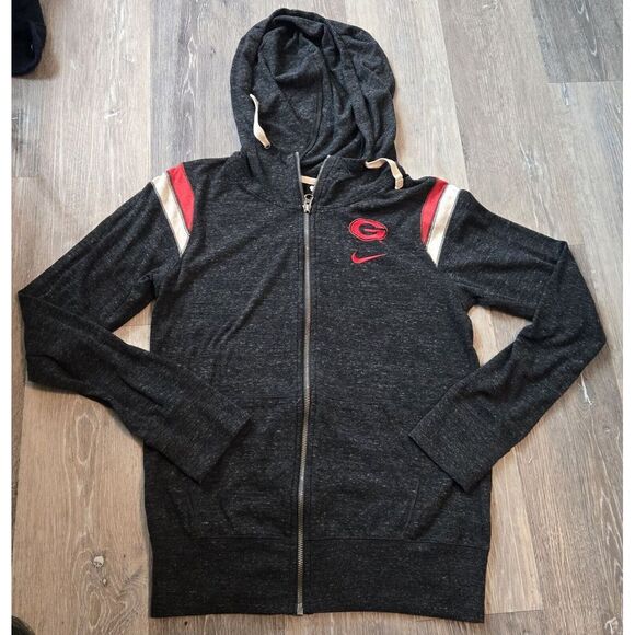 Nike Georgia Bulldogs Full Zip Hoodie‎ Jacket Gray White Red Womens Small GA - Picture 3 of 7